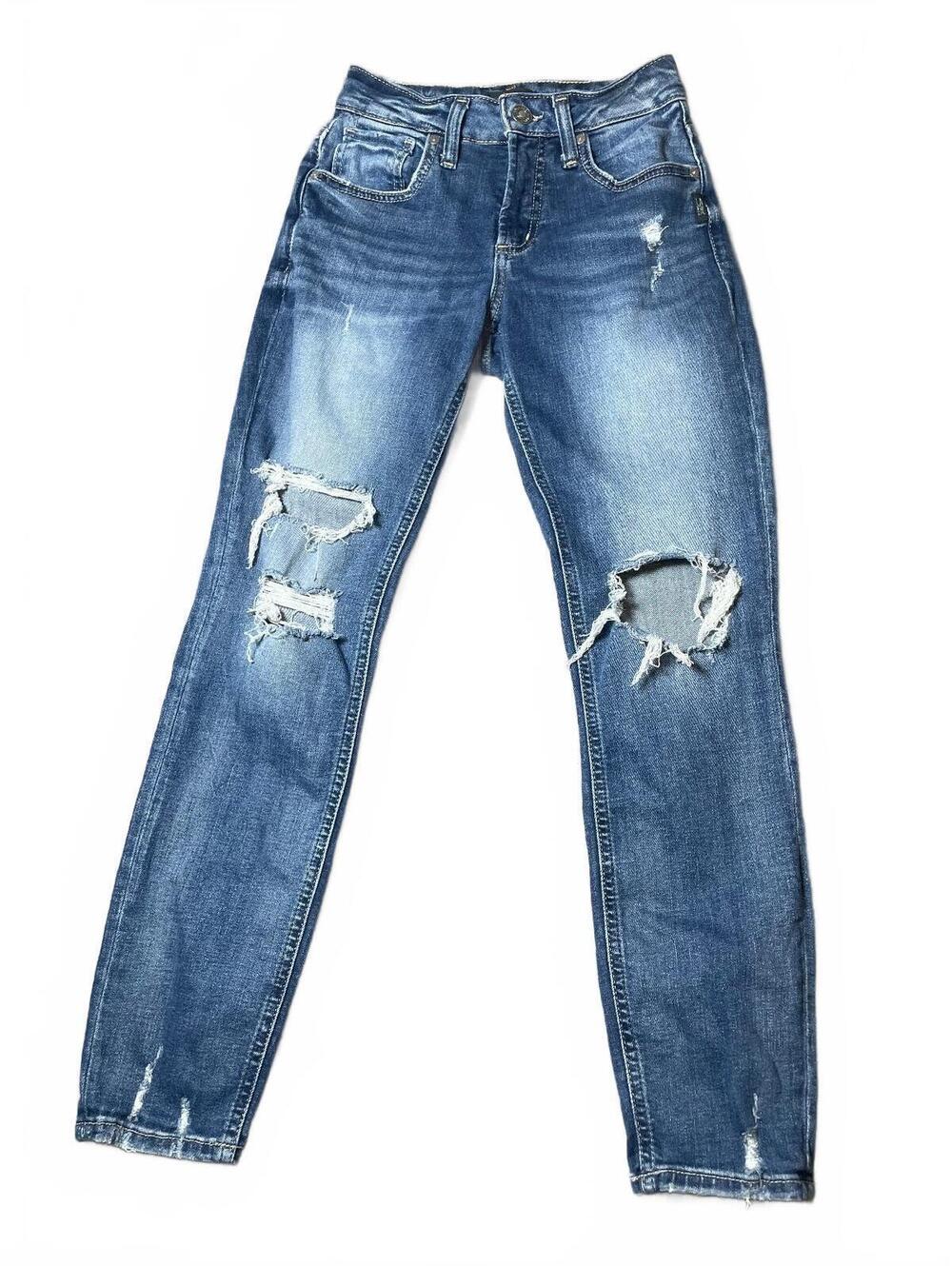 Silver Jeans Co. Dark Wash Distressed Boyfriend Jean size 24-125